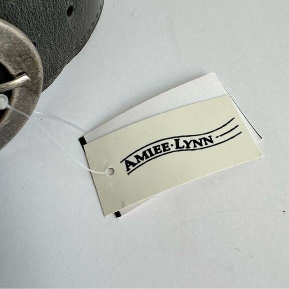 Black Leather Statement Belt Silver Buckle Western Cutout Amiee Lynn 2X -3X - Picture 3 of 12